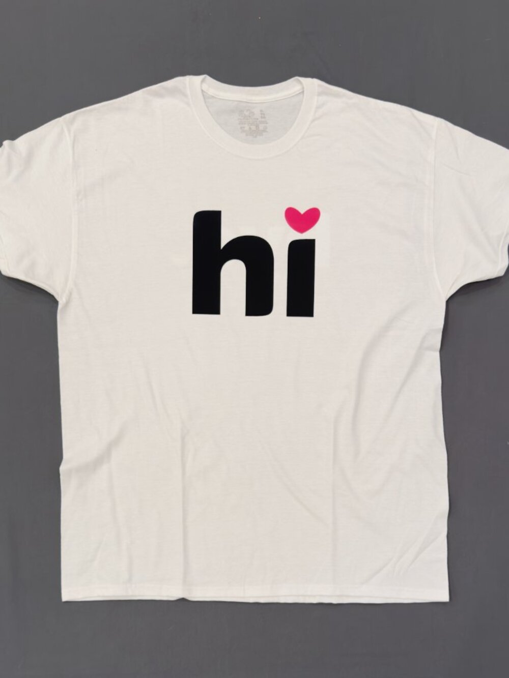 Say Hi & Bye on the same shirt - size XL Gildan soft style